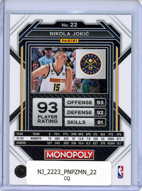 Nikola Jokic 2022-23 Prizm Monopoly #22 (CQ)