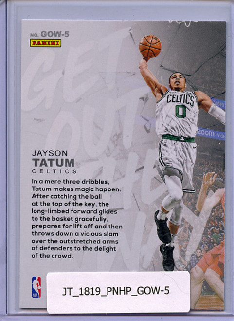 Jayson Tatum 2018-19 Hoops, Get Out the Way #GOW-5
