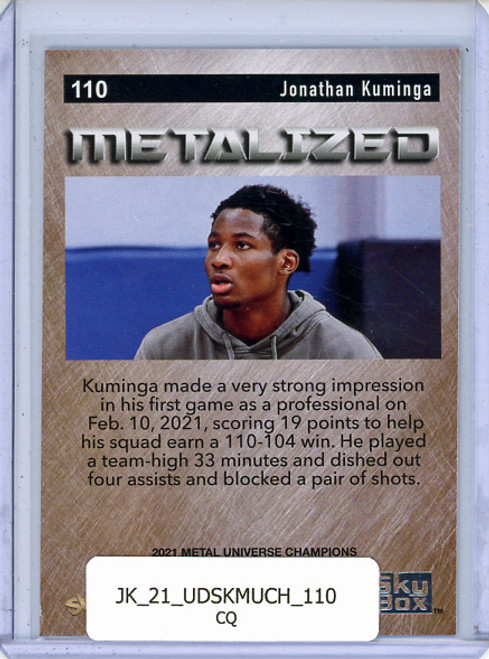 Jonathan Kuminga 2021 Skybox Metal Universe Champions #110 Metalized (CQ)