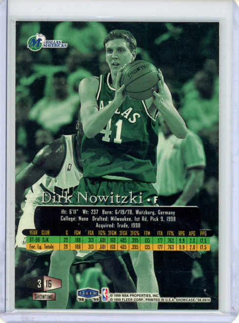 Dirk Nowitzki 1998-99 Flair Showcase #16 Row 3 (1) (CQ)