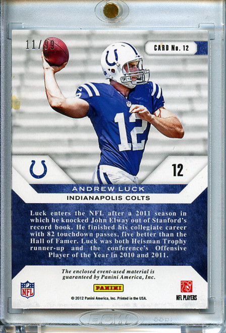 Andrew Luck 2012 Momentum, Preferred Picks Jumbo Jerseys #12 (#11/99)