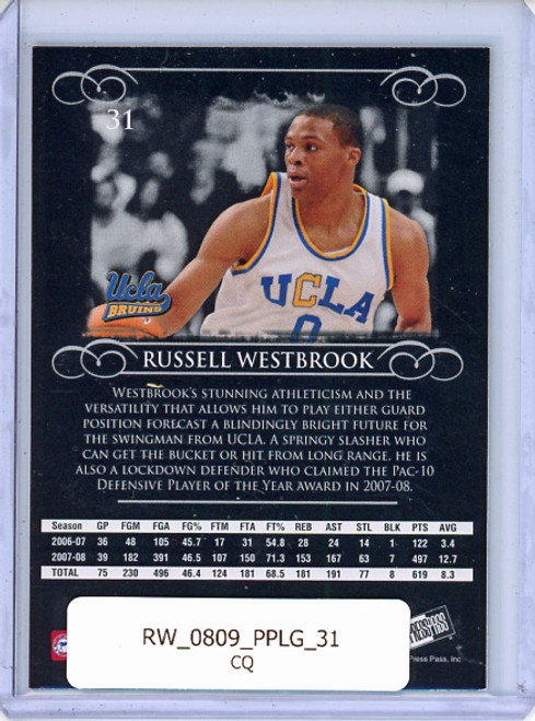 Russell Westbrook 2008-09 Press Pass Legends #31 (CQ)