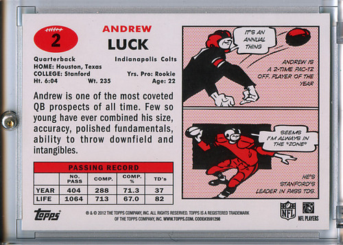 Andrew Luck 2012 Topps, 1957 #2 Green (2)