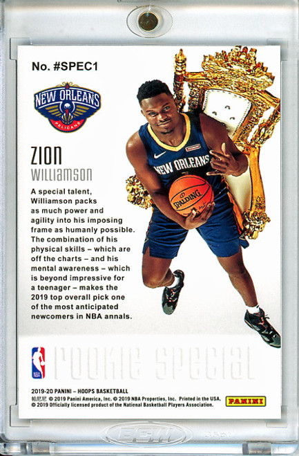 Zion Williamson 2019-20 Hoops, Rookie Special #SPEC1 (1) (CQ)