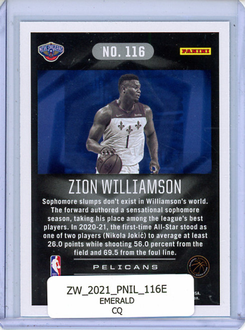 Zion Williamson 2020-21 Illusions #116 Emerald (CQ)