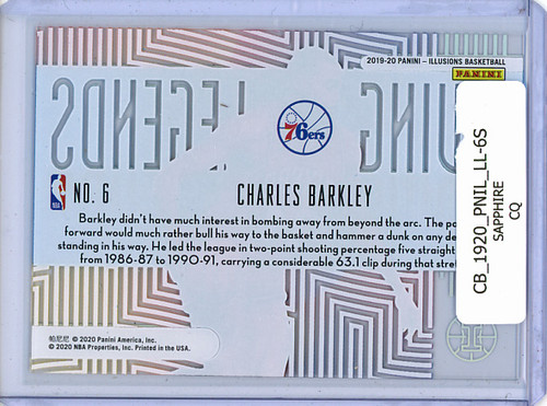 Charles Barkley 2019-20 Illusions, Living Legends #6 Sapphire (CQ)