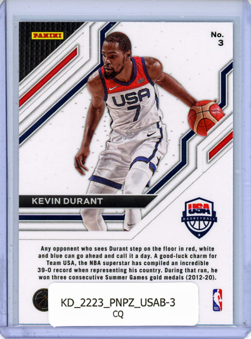 Kevin Durant 2022-23 Prizm, USA Basketball #3 (CQ)