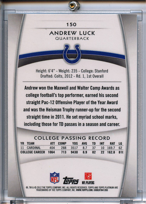 Andrew Luck 2012 Platinum #150 X-Fractors (1)