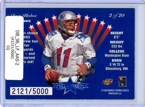 Drew Bledsoe 1996 Leaf, American All-Stars #2 (#2121/5000) (CQ)