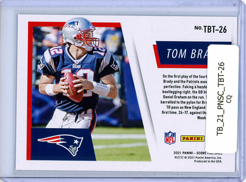 Tom Brady 2021 Score, Tom Brady TD Tribute #TBT-26 (CQ)