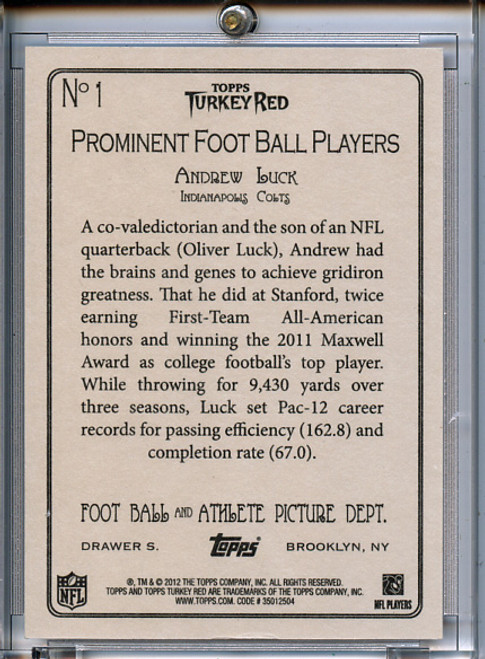 Andrew Luck 2012 Turkey Red #1B (Passing Pose) (1)