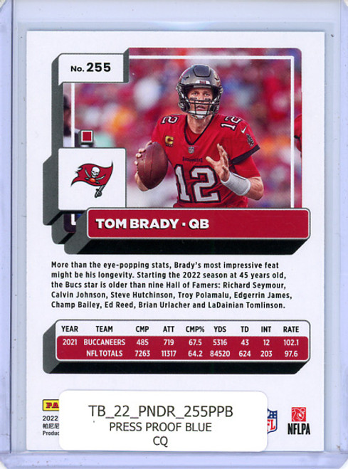 Tom Brady 2022 Donruss #255 Press Proof Blue (CQ)