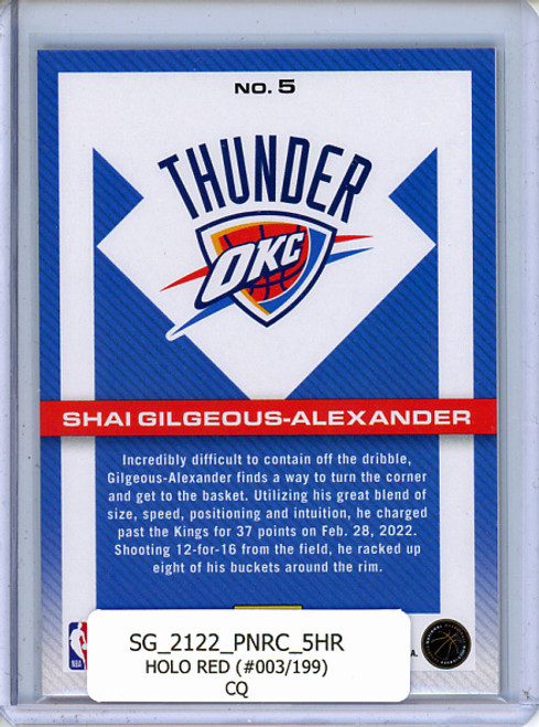 Shai Gilgeous-Alexander 2021-22 Recon #5 Holo Red (#003/199) (CQ)