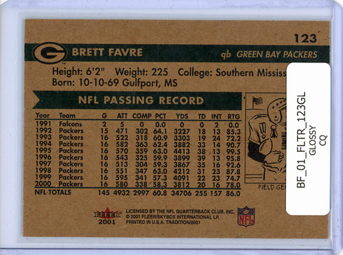 Brett Favre 2001 Tradition #123 Glossy (CQ)