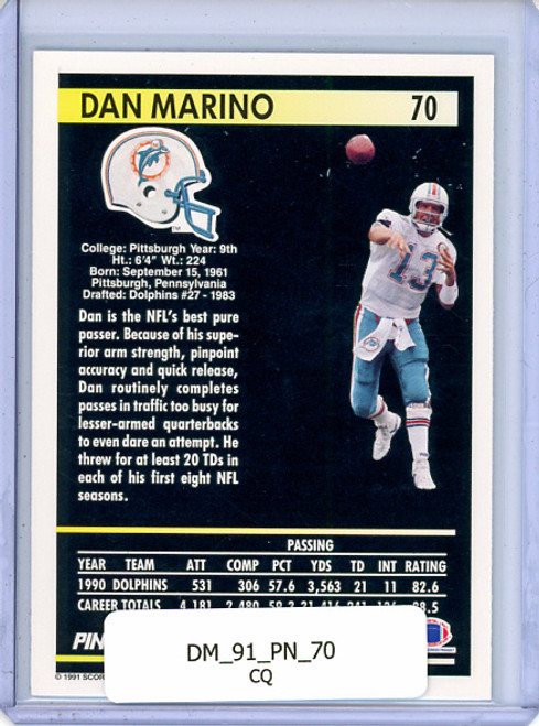 Dan Marino 1991 Pinnacle #70 (CQ)