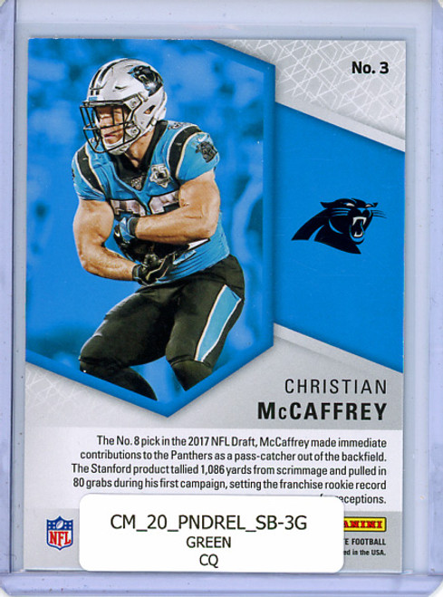 Christian McCaffrey 2020 Donruss Elite, Spellbound #3 "C" Green (CQ)