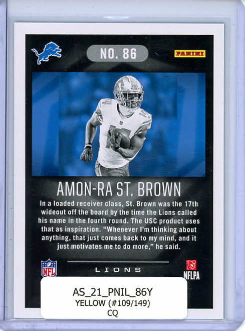 Amon-Ra St. Brown 2021 Illusions #86 Yellow (#109/149) (CQ)