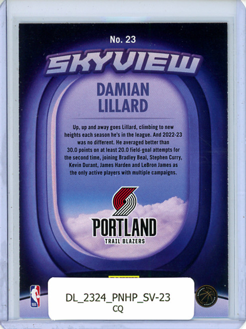 Damian Lillard 2023-24 Hoops, Skyview #23 (CQ)