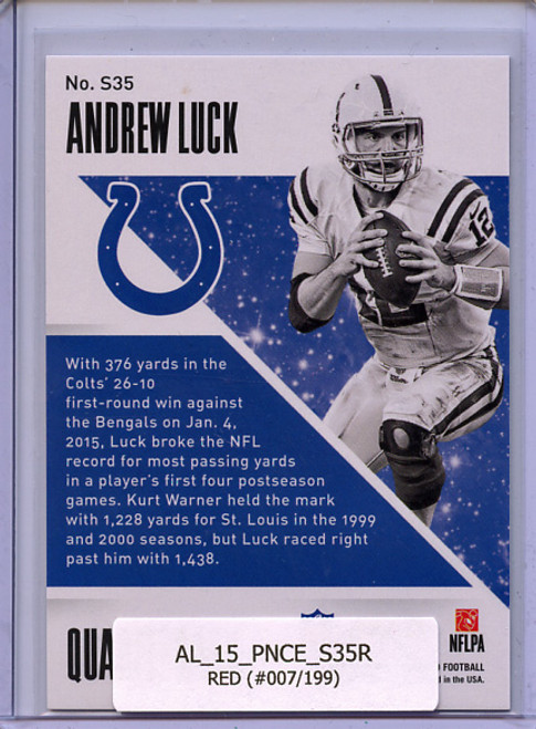 Andrew Luck 2015 Certified, Stars #S35 Red (#007/199)