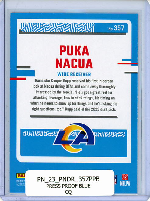 Puka Nacua 2023 Donruss #357 Press Proof Blue (CQ)