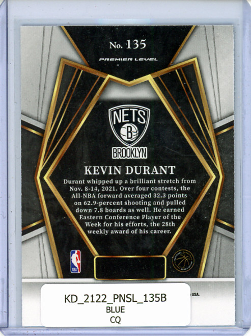 Kevin Durant 2021-22 Select #135 Premier Level Blue (CQ)