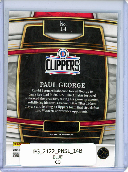 Paul George 2021-22 Select #14 Concourse Blue (CQ)