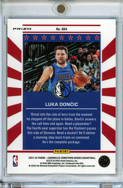 Luka Doncic 2021-22 Chronicles, Hometown Heroes #664 Blue (#07/99) (CQ)