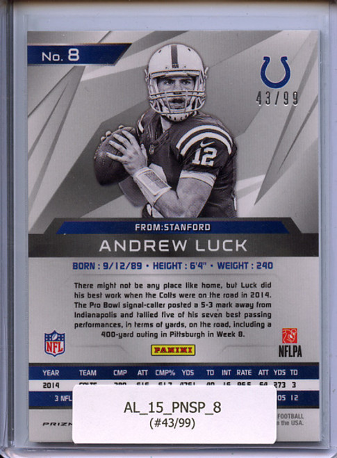 Andrew Luck 2015 Spectra #8 (#43/99)