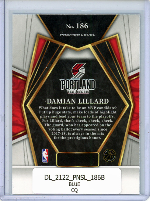 Damian Lillard 2021-22 Select #186 Premier Level Blue (CQ)