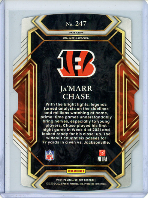 Ja'Marr Chase 2021 Select #247 Club Level Green & Yellow Die Cut (1) (CQ)