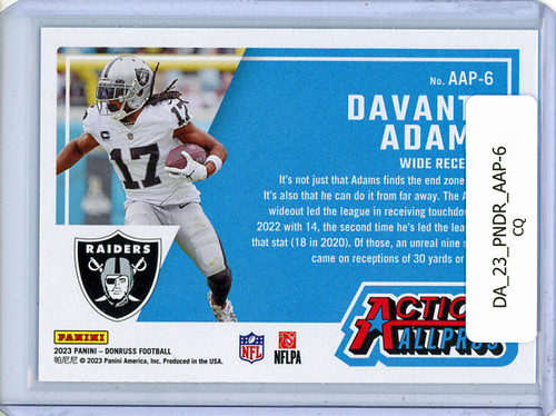 Davante Adams 2023 Donruss, Action All Pros #AAP-6 (CQ)