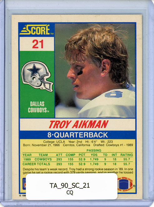 Troy Aikman 1990 Score #21 (CQ)