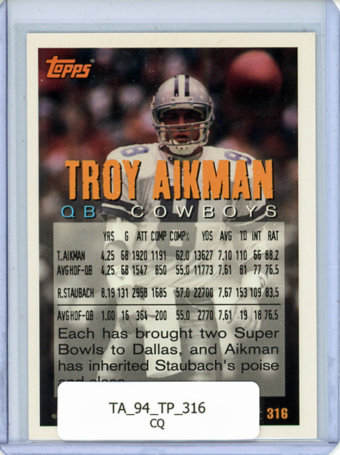 Troy Aikman 1994 Topps #316 Measures of Greatness (CQ)