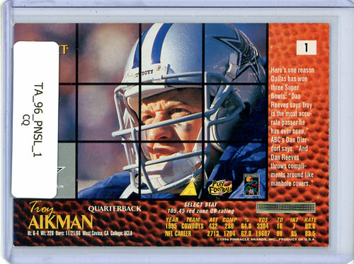 Troy Aikman 1996 Select #1 (CQ)