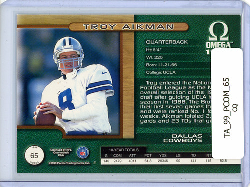 Troy Aikman 1999 Pacific Omega #65 (CQ)