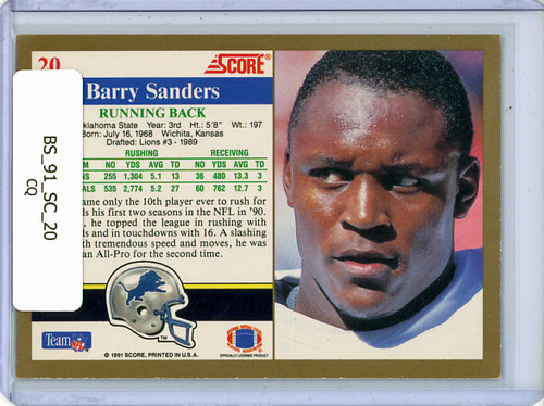 Barry Sanders 1991 Score #20 (CQ)