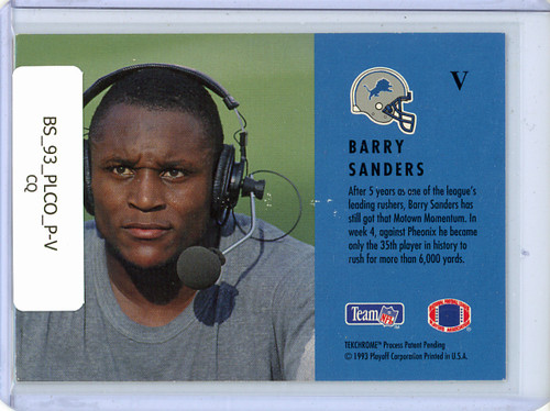 Barry Sanders 1993 Playoff Contenders, Promos #V (CQ)