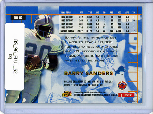 Barry Sanders 1996 Ultra #52 (CQ)