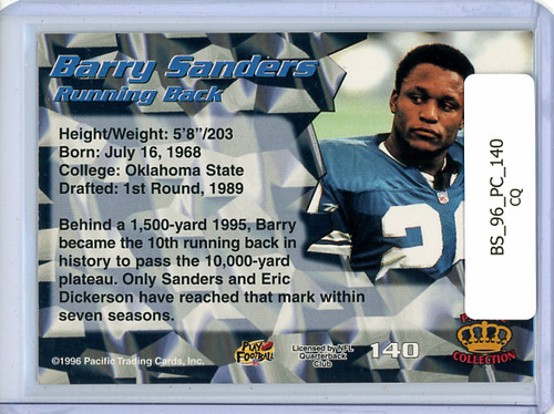 Barry Sanders 1996 Pacific #140 (CQ)