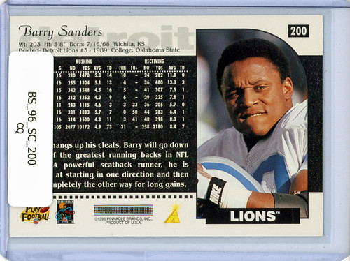 Barry Sanders 1996 Score #200 (CQ)