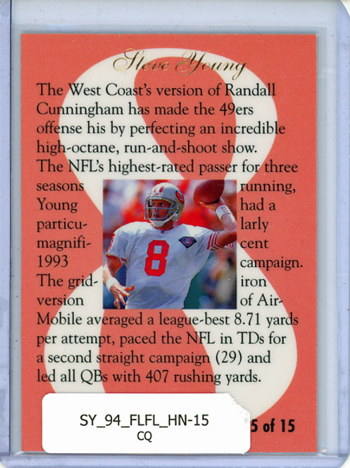 Steve Young 1994 Ultra, Flair Hot Numbers #15 (CQ)