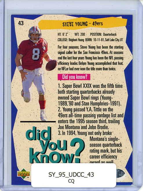 Steve Young 1995 Collector's Choice #43 Did You Know? (CQ)