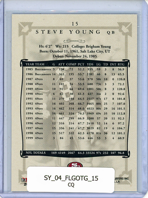 Steve Young 2004 Fleer Greats of the Game #15 (CQ)