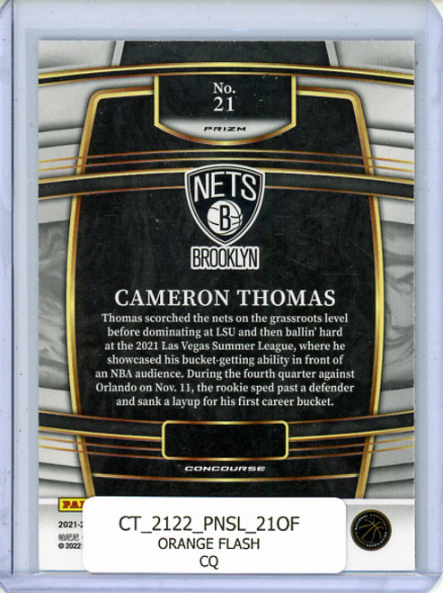 Cameron Thomas 2021-22 Select #21 Concourse Orange Flash (CQ)