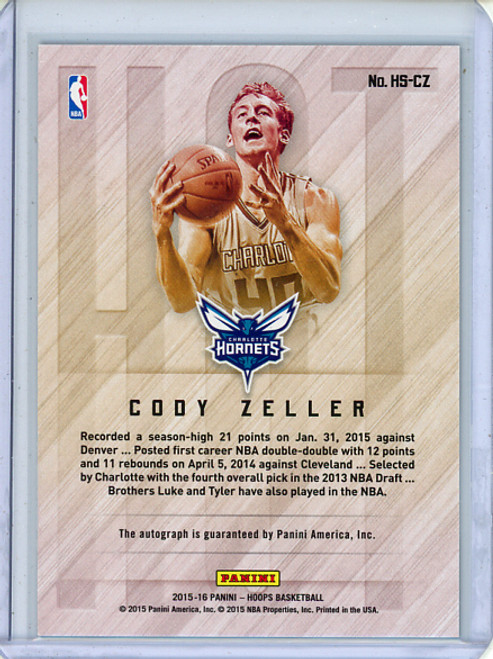 Cody Zeller 2015-16 Hoops, Hot Signatures #HS-CZ (1) (CQ)