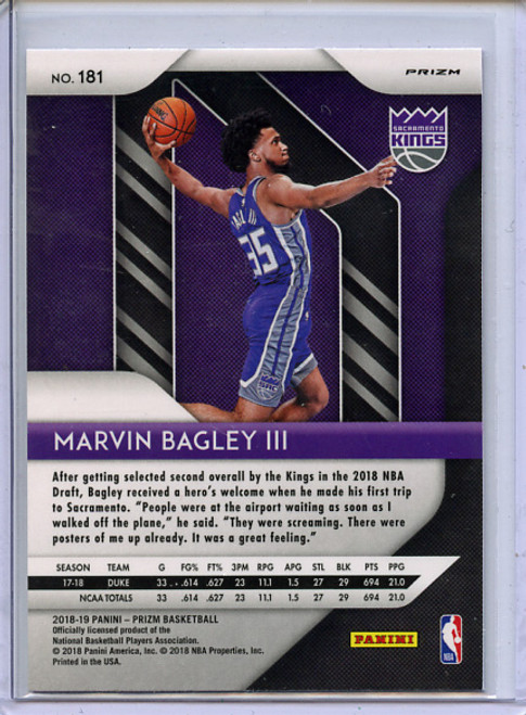 Marvin Bagley III 2018-19 Prizm #181 Pink Ice