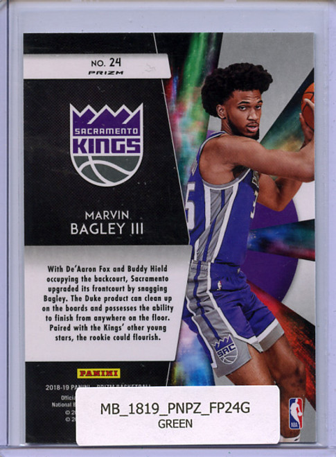 Marvin Bagley III 2018-19 Prizm, Freshman Phenoms #24 Green