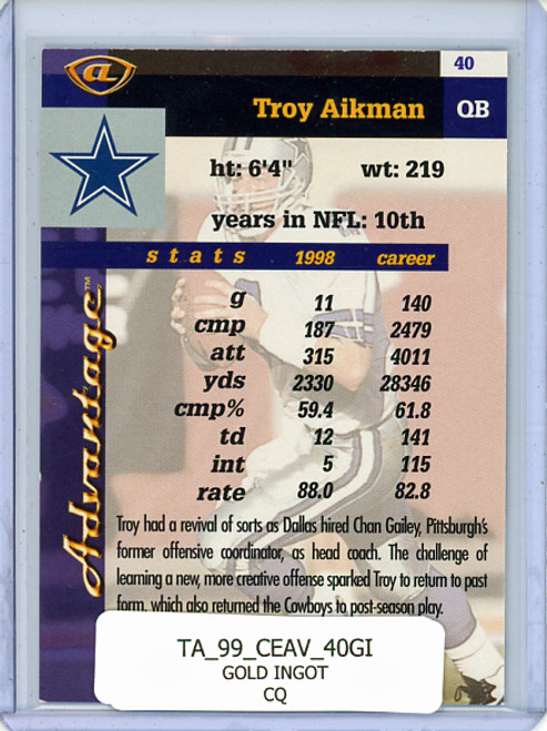 Troy Aikman 1999 Collector's Edge Advantage #40 Gold Ingot (CQ)