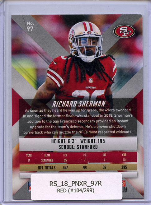 Richard Sherman 2018 XR #97 Red (#104/299)