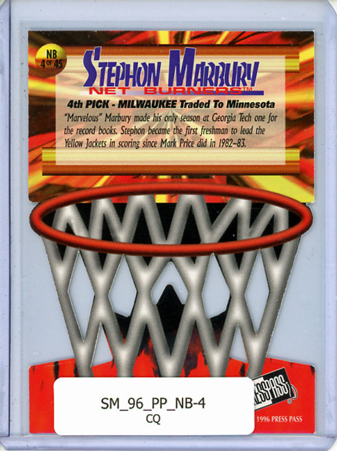 Stephon Marbury 1996 Press Pass, Net Burners #NB-4 (CQ)